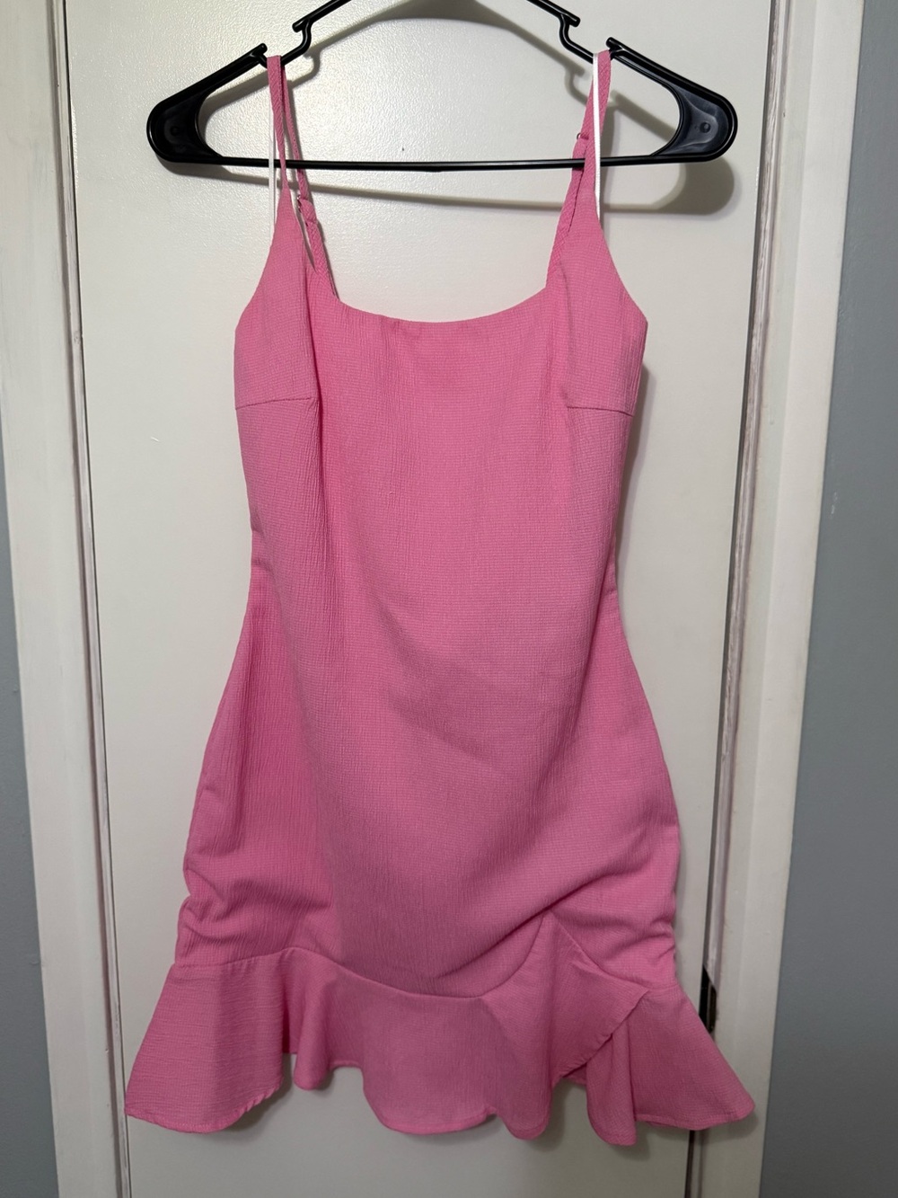 Hello Molly Bubblegum Pink Ruffle-Hem Mini Dress